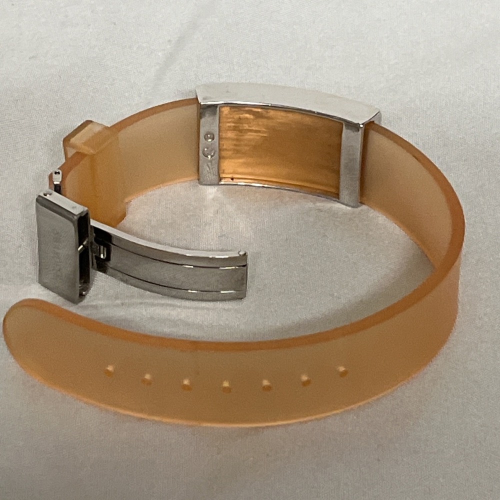 Swarovski Signed Orange Crystal Jelly Silicone Strap Band Bracelet - Picture 7 of 8